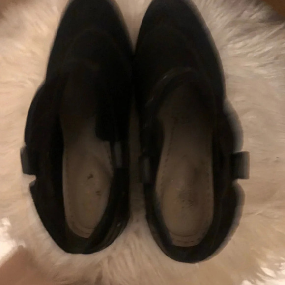 Clarks Black Suede studded Leather Heeled booties Boho Rocker - Picture 8 of 10